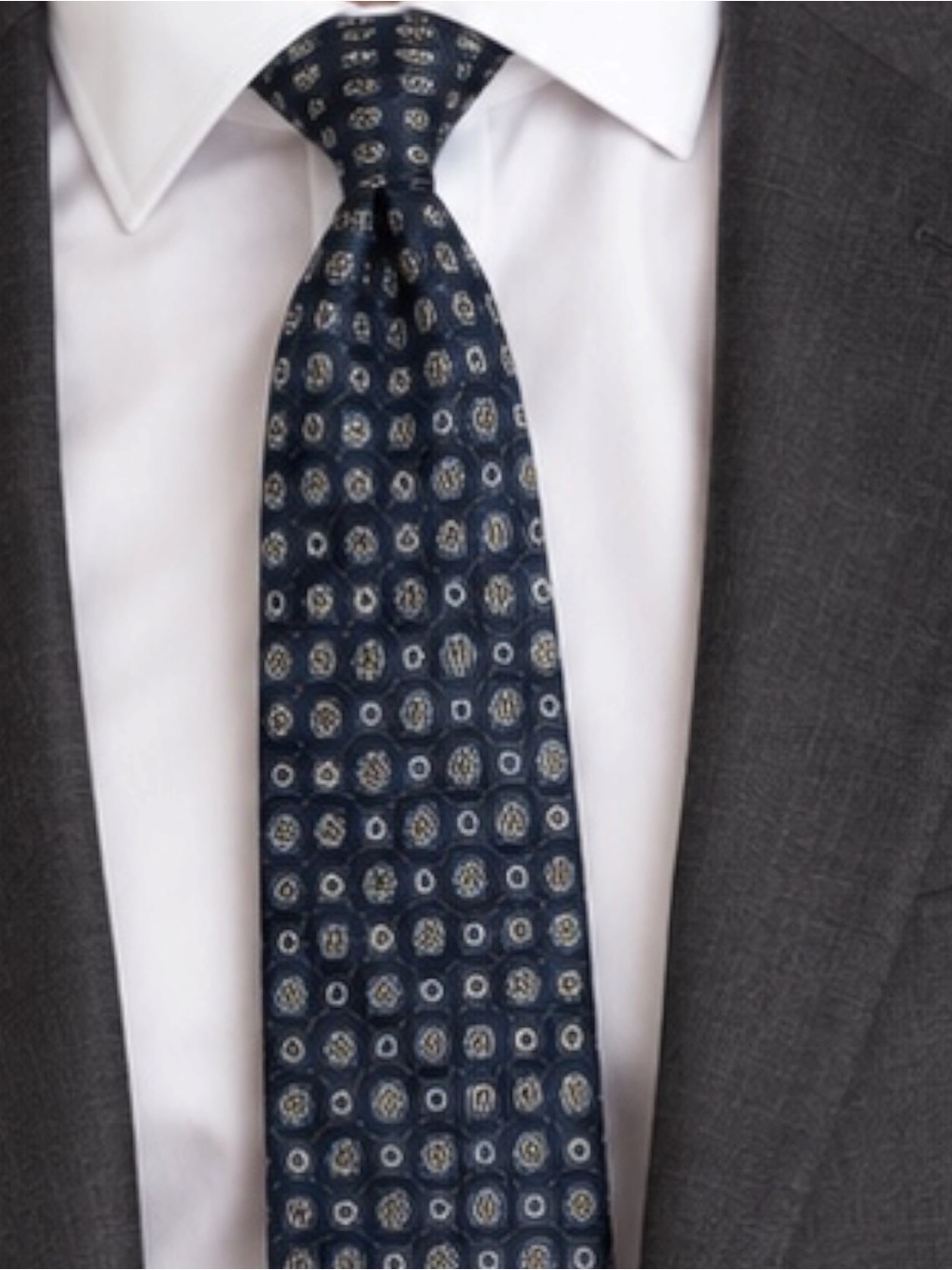 Hugo Boss Men's Dark Blue Medallion Print Tie NWT